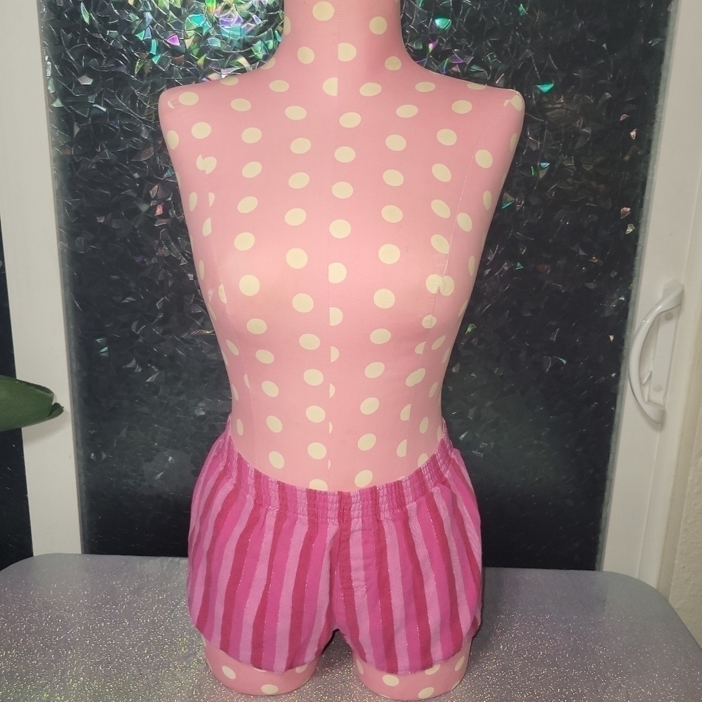 Y2k VS Pink Striped Shorty Boxers sz:M - Picture 2 of 8